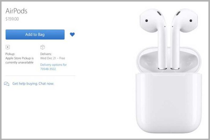 AirPods now available at Apple Store for $159