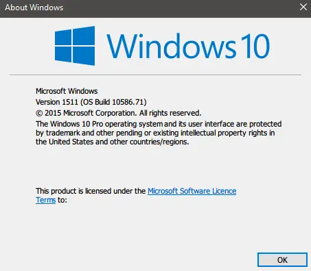 Windows 10 cumulative update 10586.71 Out