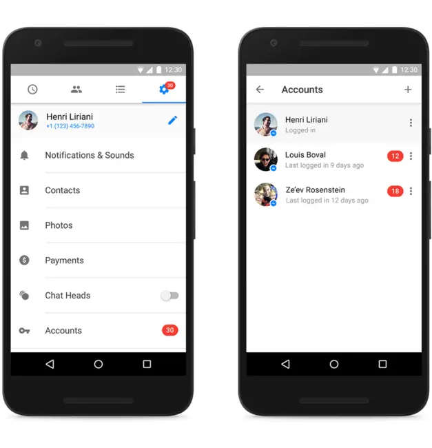 Facebook Messenger multiple accounts for Android