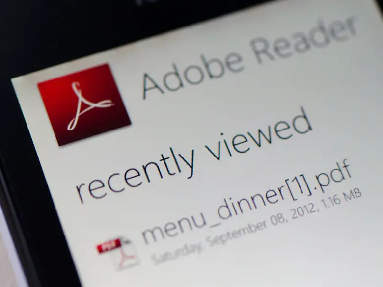 Adobe Reader app updated