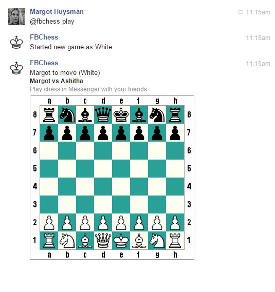 Facebook Messenger Chess Game