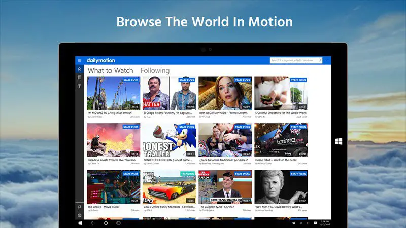 DailyMotion now a universal Windows 10 app
