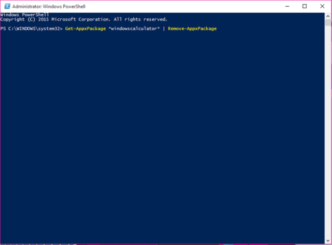 Powershell Apps uninstallation in Windows 10