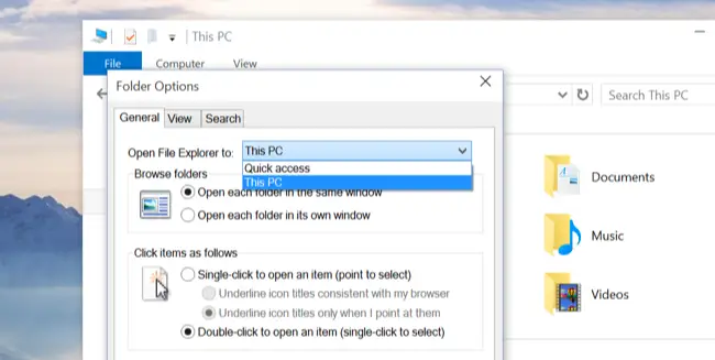 Disable Quick Access in File Explorer on Windows 10