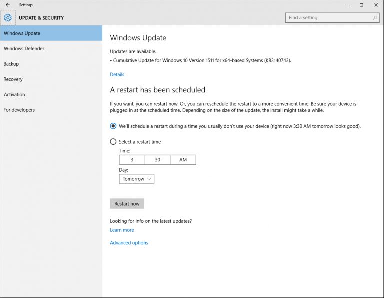 Windows 10 Update KB3140743