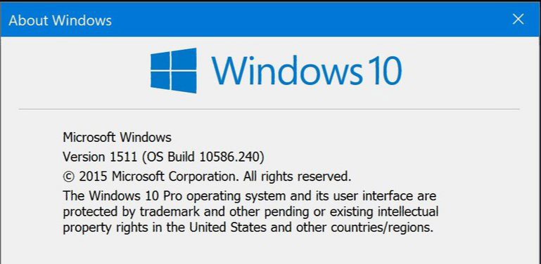 Windows 10 PC and Mobile Build 10586.242 Spotted