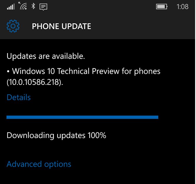 Windows 10 Mobile Build 10586.218