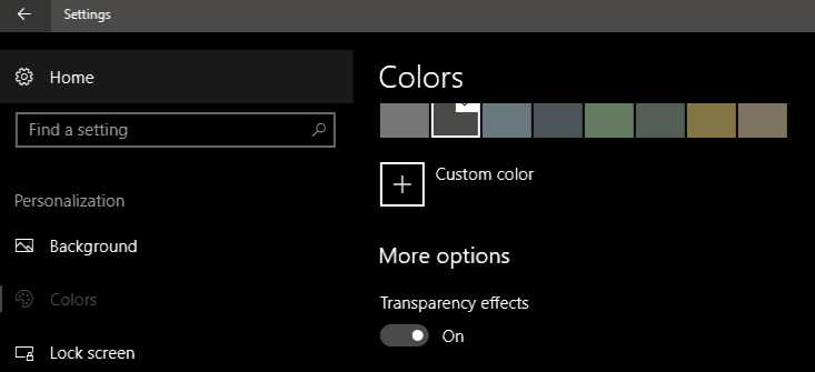 Windows 10 transparent effect