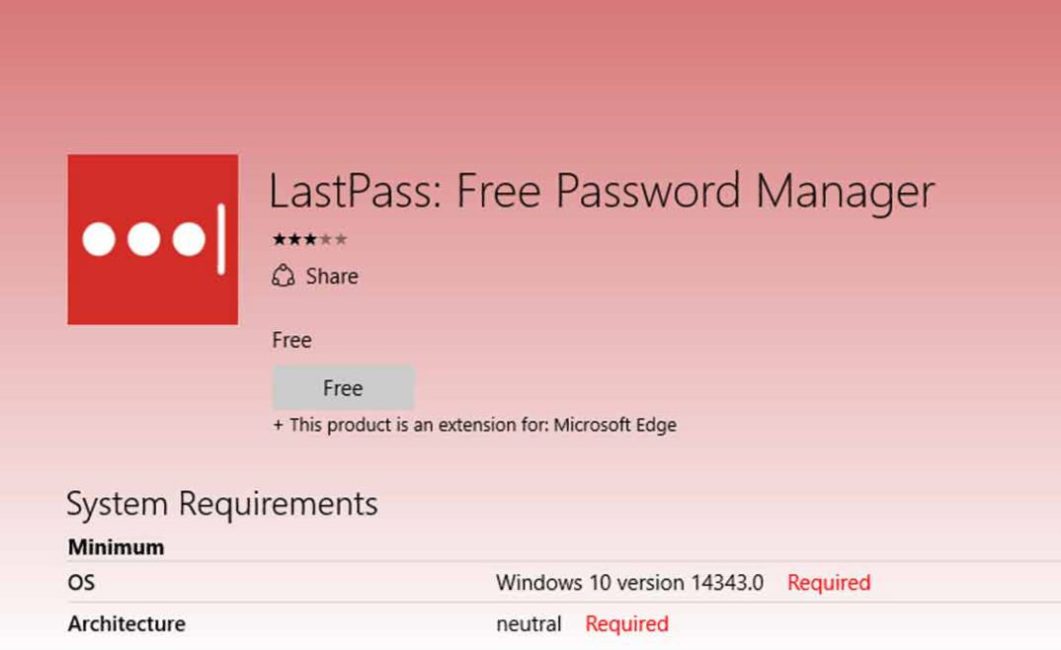 LastPass released Extension for Microsoft Edge