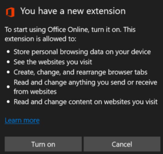 Office Online Edge extention