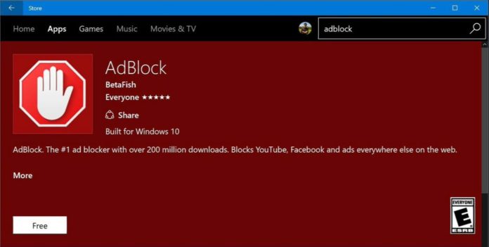 Windows 10 Adblock and Adblock Plus