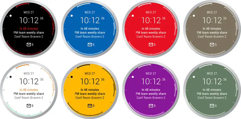 Microsoft Outlook smart watch face for Android Wear