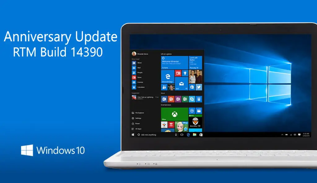 New in Windows 10 Anniversary Update RTM build 14390