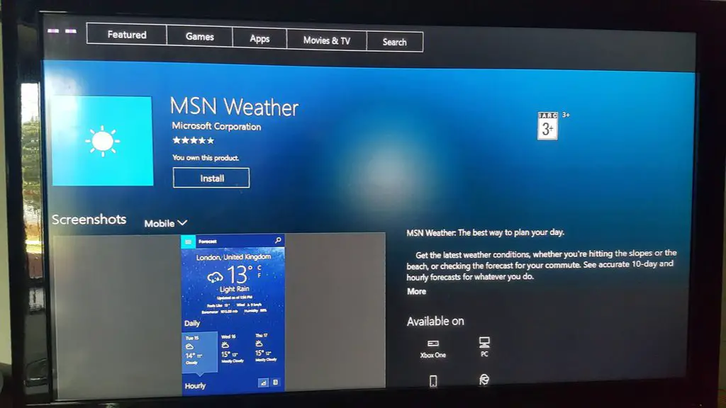MSN Weather app Weather UWP app, Hulu UWP app, and Netflix UWP app