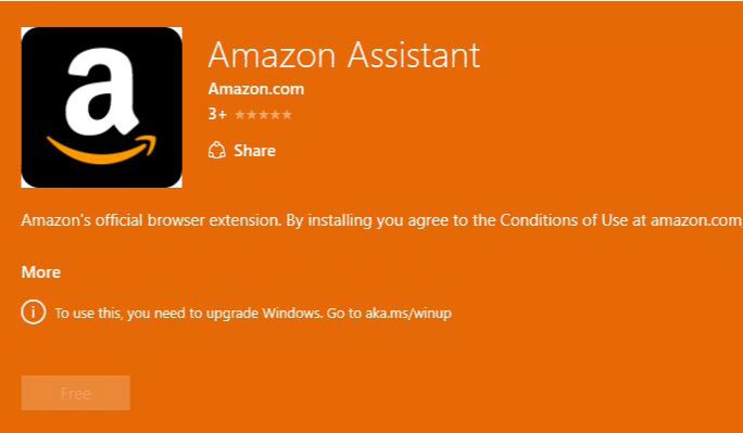 Amazon Assistant extension for Edge browser