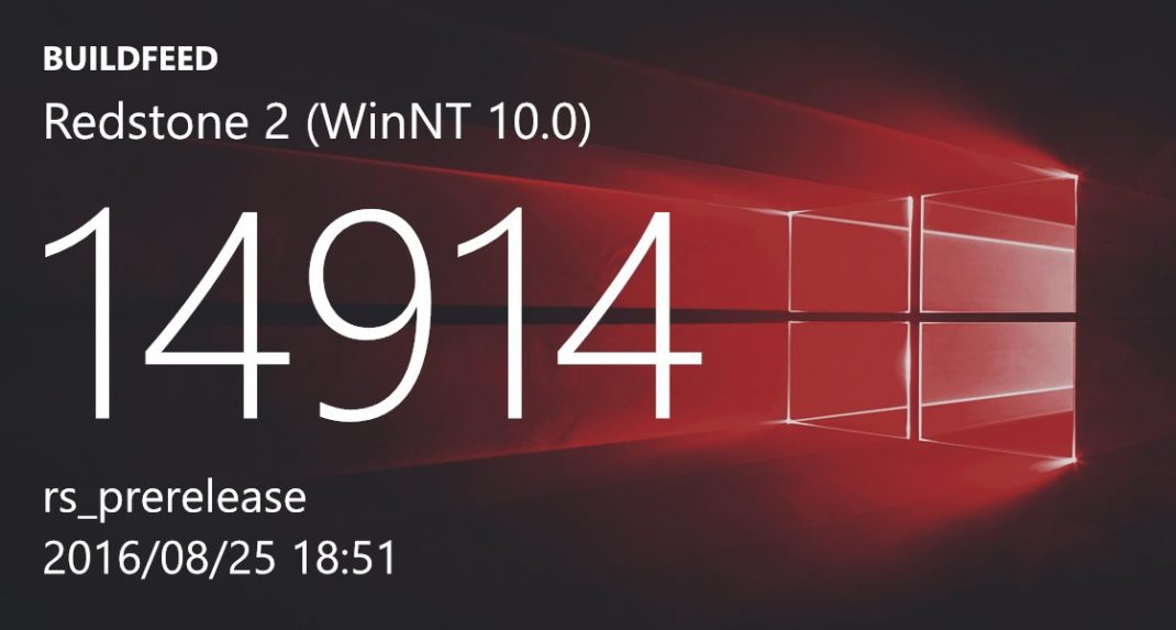Windows 10 Redstone 2 build 14914 (10.0.14914.1000) info