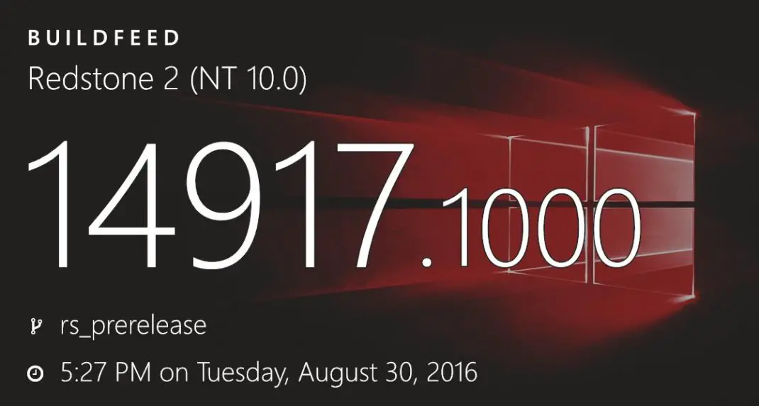 Windows 10 Redstone 2 build 14917 (10.0.14917.1000) info
