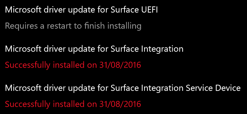 August firmware update for Surface Pro 4 and Surface Book