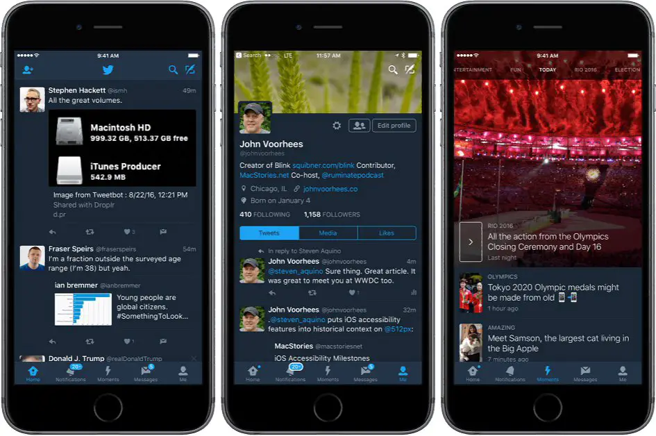 Twitter night mode for iOS