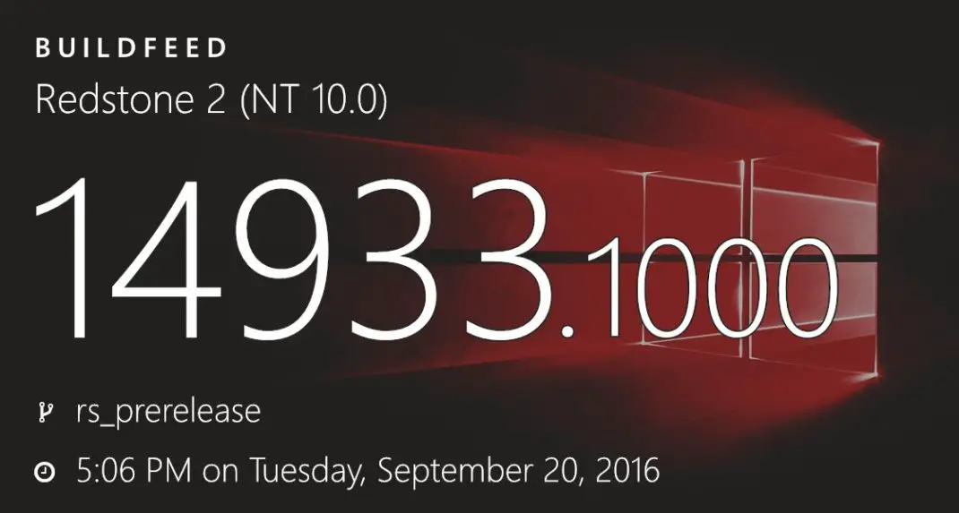 Windows 10 Redstone 2 build 14933 (10.0.14933.1000) info