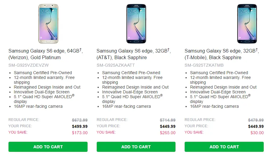 Samsung refurbished Galaxy flagships