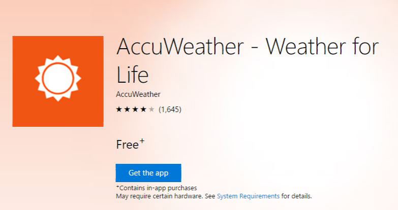 AccuWeather app is now available on Xbox One and HoloLens