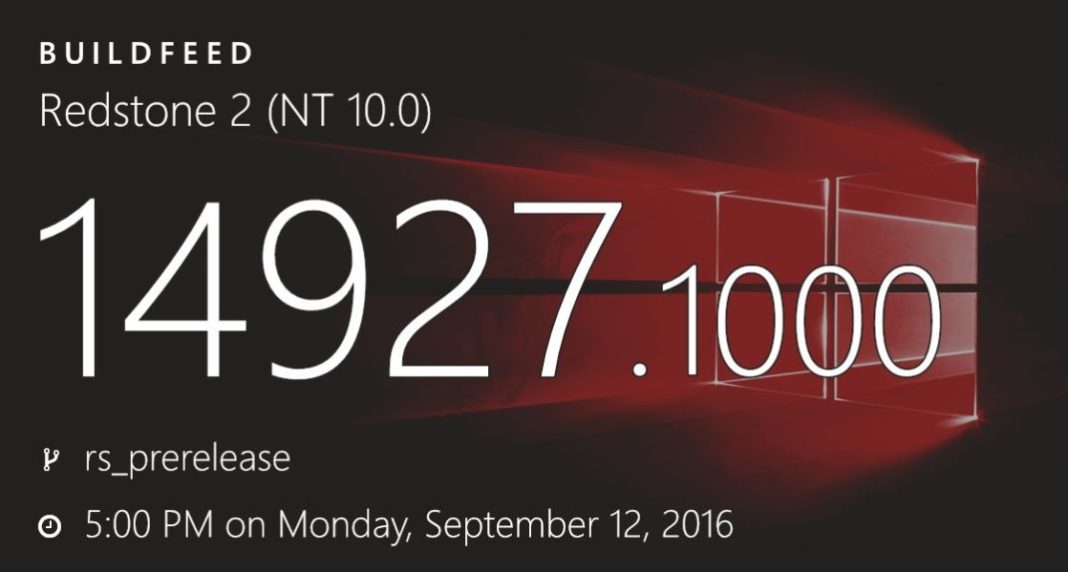 Windows 10 Redstone 2 build 14927 (10.0.14927.1000)