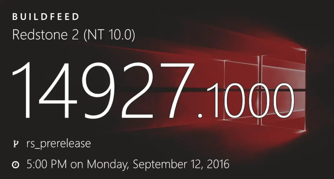 Windows 10 Redstone 2 build 14927 (10.0.14927.1000) info