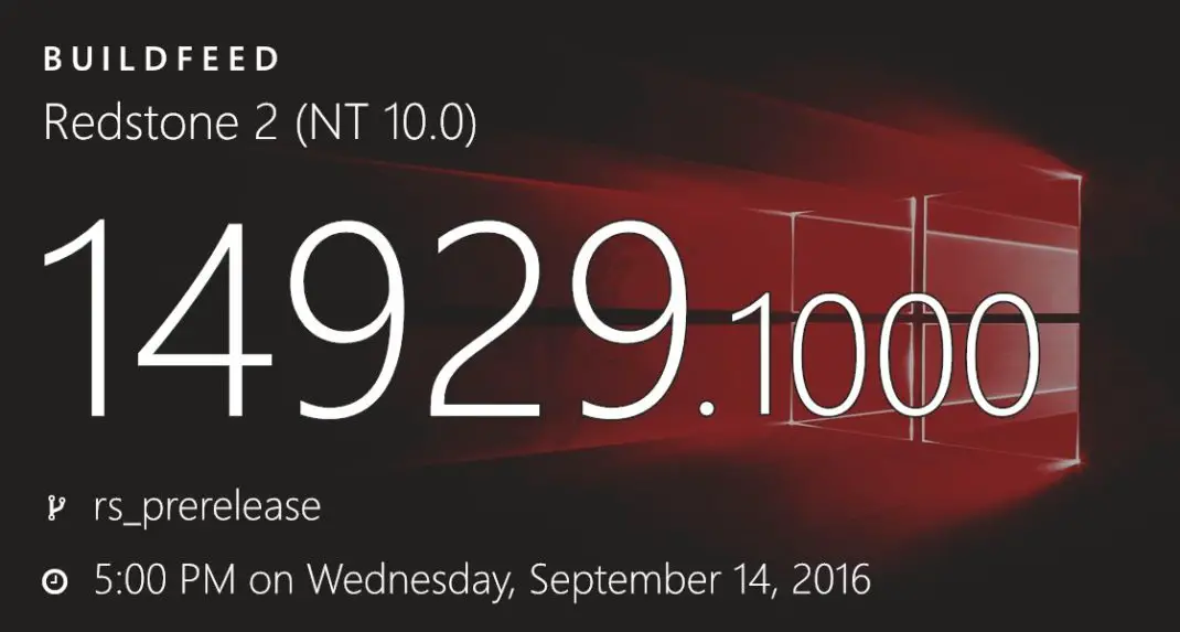 Windows 10 Redstone 2 build 14929 (10.0.14929.1000) info