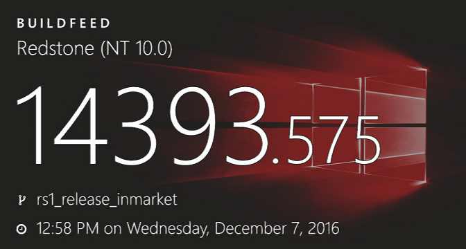 Windows 10 Build 14393.575 (10.0.14393.575) info