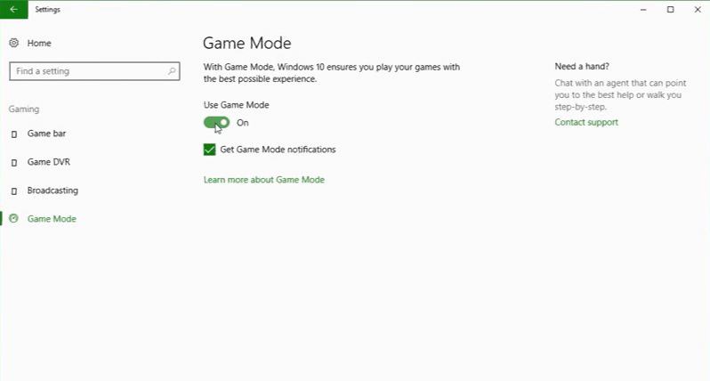 Game Mode Windows 10