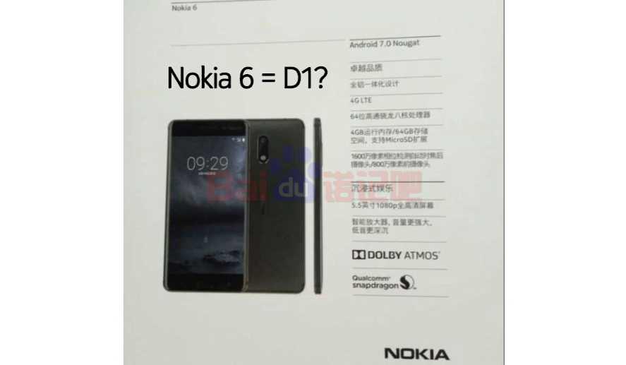 Nokia 6 smartphone specifications