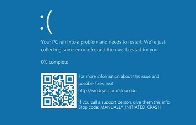 Blue Screen of Death (BSOD) with Windows Stop Code