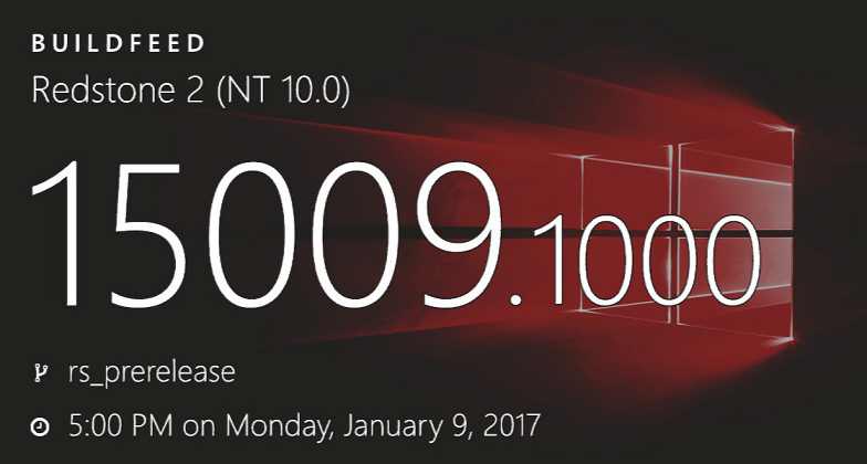 Windows 10 Build 15009 (10.0.15009.1000) info