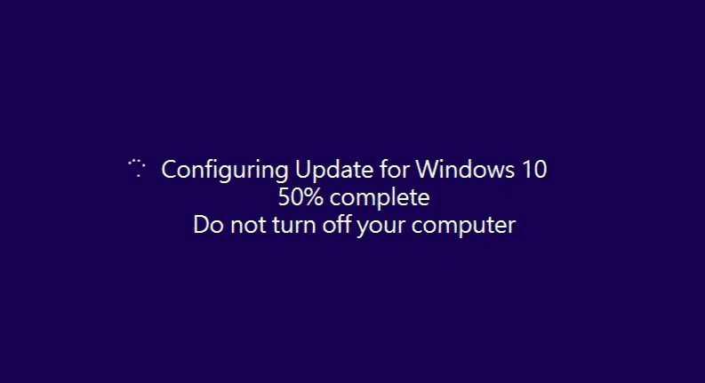 Windows 10 update installation stuck