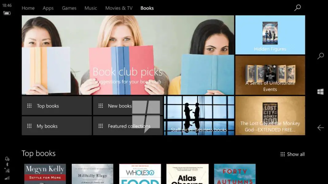 Windows 10 E-book store