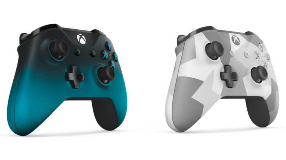 Ocean Shadow and Winter Forces Xbox Wireless Controllers