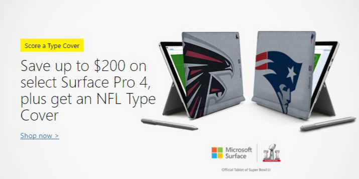 Get Surface Pro 4 with NFL Type Cover for just $799