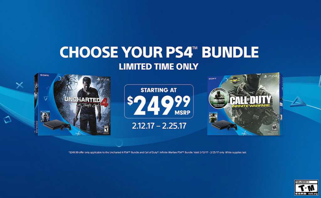 PS4 Bundles now available for $249 from February 12 through February 24
