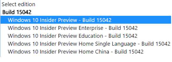 Windows 10 Creators Update Build 15042 ISO