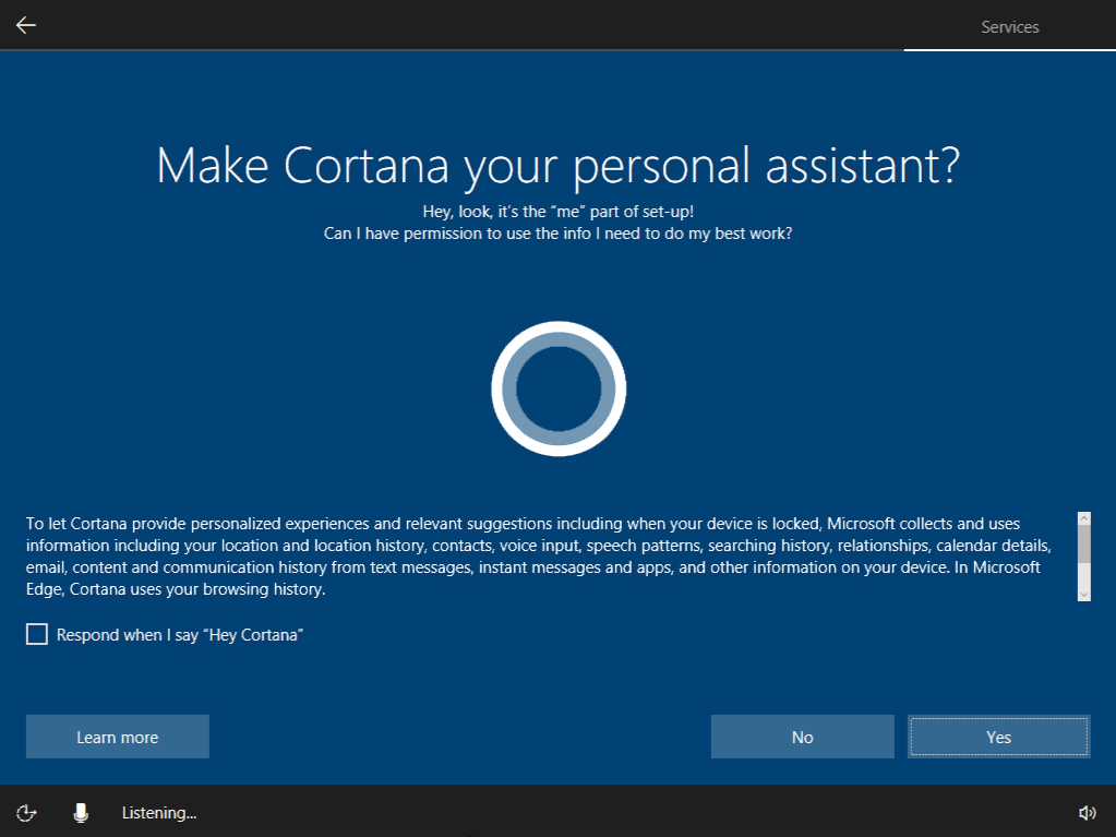 Enable Cortana for Windows 10