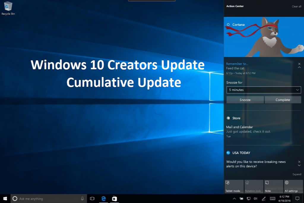 Windows 10 Creators Update montly patch