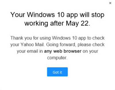 Yahoomail Windows 10