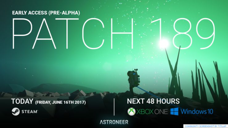 Astroneer update 189 is now available for download