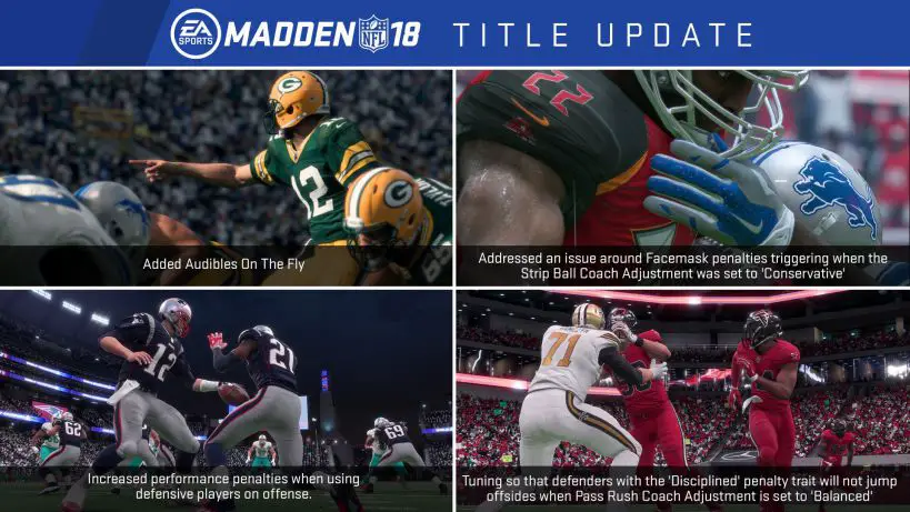 Madden NFL 18 UPDATE 1.08 brings Audibles on the Fly feature