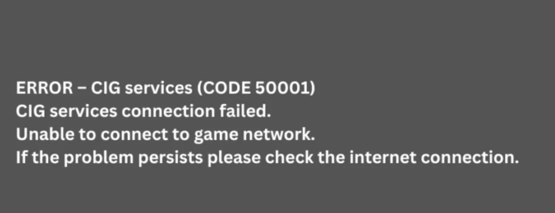 How to Troubleshoot Star Citizen error code 50001?