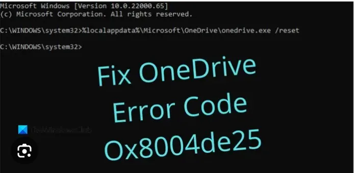 OneDrive Error Code 0x8004de25: How to fix?